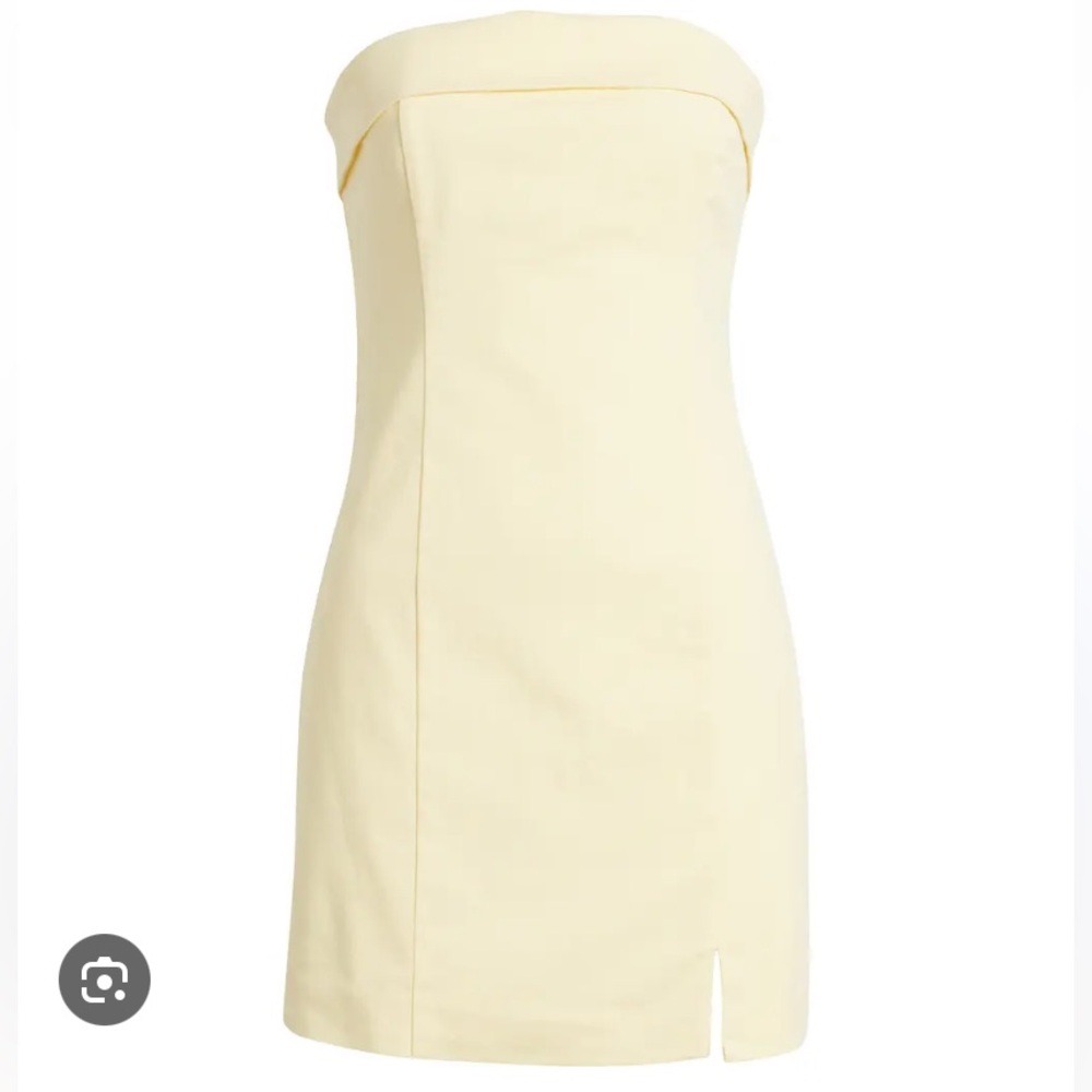 NWOT BP Yellow fold over Strapless Minidress